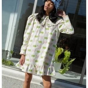 LISA SAYS GAH Sz L Large Counting Sheep Lamb Dress Diana Frock Mini